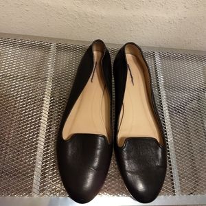 JCREW Black Leather loafers s7